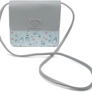 Green and White Crossbody Bag with Totoro Pattern